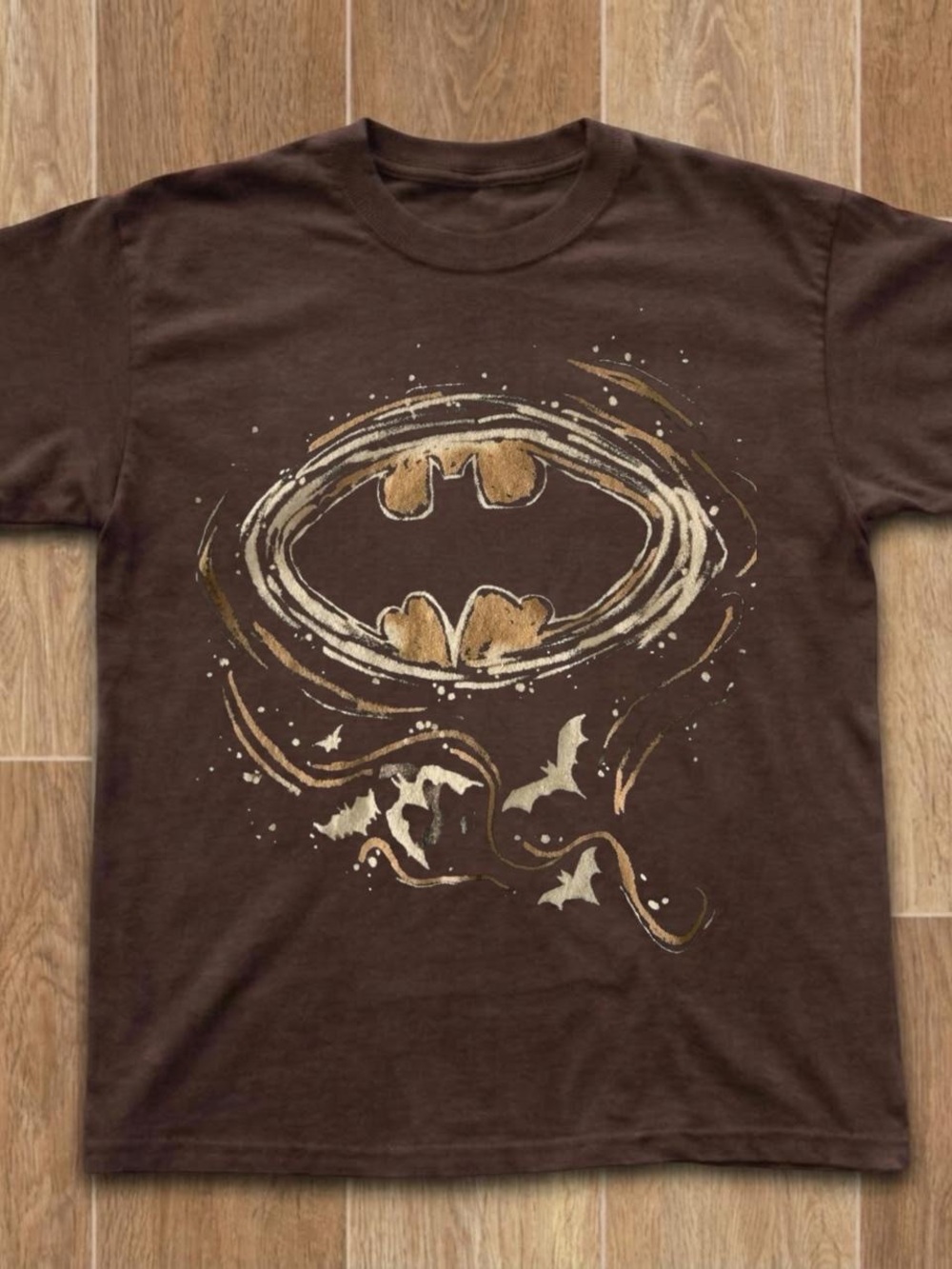 Gildan Brown Graphic Batman Emblem Tee